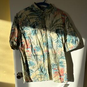 The Territory Ahead Olive Green Tropical Short-Sleeve Shirt